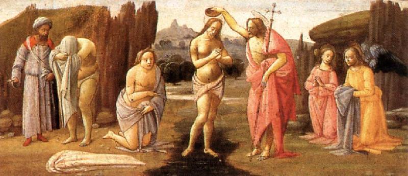 BARTOLOMEO DI GIOVANNI Predella: Baptism of Christ d Spain oil painting art